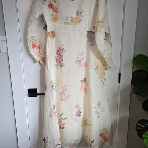 🆕️ *NWT* Anewsta Floral Maxi Dress Ivory Sheer Long Sleeve Party Cocktail M - Picture 11 of 16